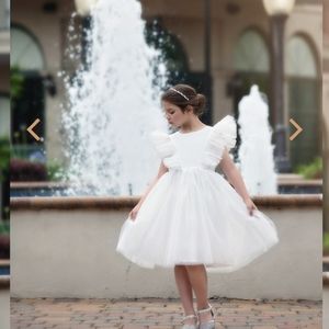 White flower girl dress
